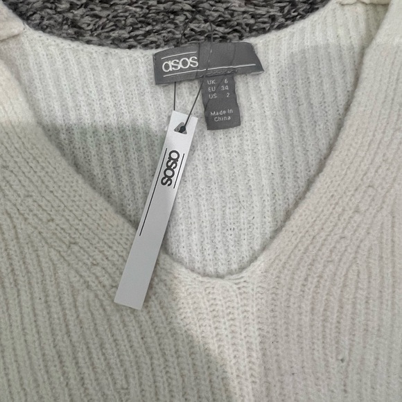 ASOS DESIGN fluffy v neck knit sweater and matching pants - Picture 3 of 4